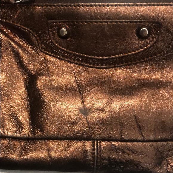 Rare Vintage Balenciaga Shimmer Brown Purse - Picture 4 of 6